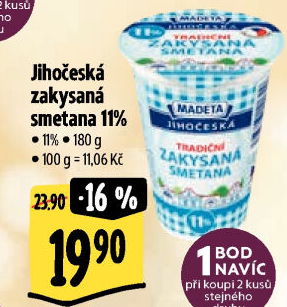 Smetana zakysaná Jihočeská Madeta 11%
