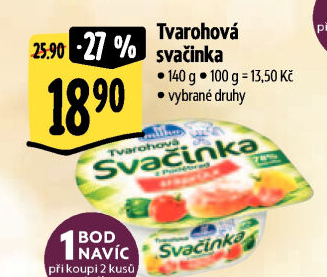 Svačinka zeleninový tvaroh Milko