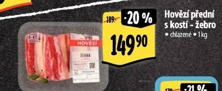 Hovězí přední s kostí - žebro Albert