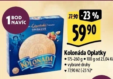 Lázeňské oplatky Kolonáda Opavia