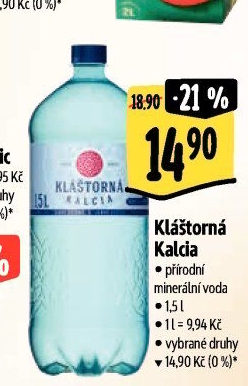 Minerální voda kalcia Kláštorná