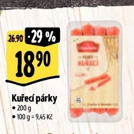 Párky kuřecí Albertovo uzenářství