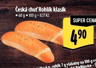 Rohlík Klasik Česká chuť