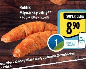 Rohlík Mlynářský žitný Albert