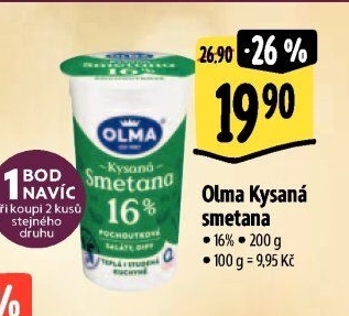 Smetana zakysaná Olma 16%