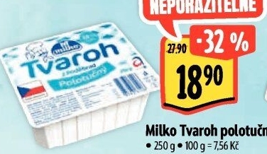 Tvaroh polotučný z Poděbrad Milko