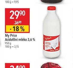 My Price Acidofilní mléko 3,6 %