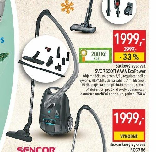 Sáčkový vysavač SVC 7550TI AAAA EcoPower