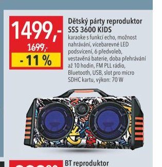 Dětský párty reproduktor SSS 3600 KIDS