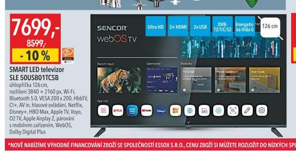 SMART LED televizor SLE 50US801TCSB