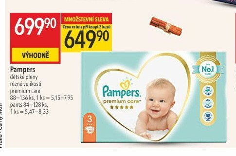Pampers dětské pleny premium care