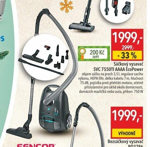 Sáčkový vysavač SVC 7550TI AAAA EcoPower