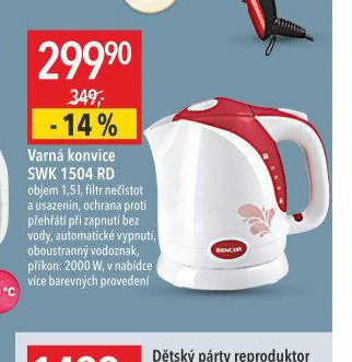 Varná konvice SWK 1504 RD