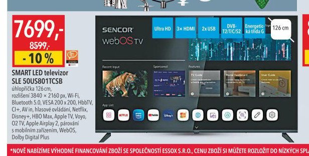 SMART LED televizor SLE 50US801TCSB