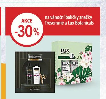 vánoční balíčky značky Tresemmé a Lux Botanicals