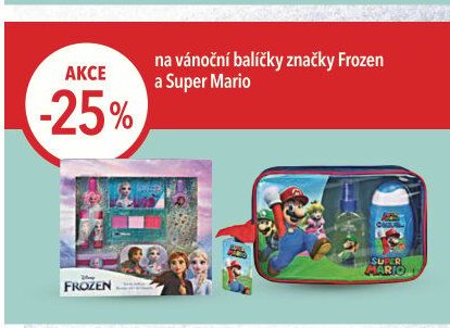 Frozen a Super Mario vánoční balíčky