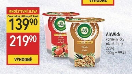 AirWick vonné svíčky různé druhy 220 g