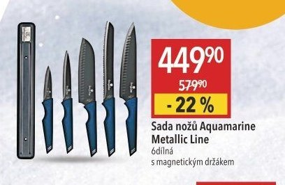 Sada nožů Aquamarine Metallic Line 6dílná