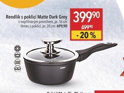 Rendlík s poklicí Matte Dark Grey