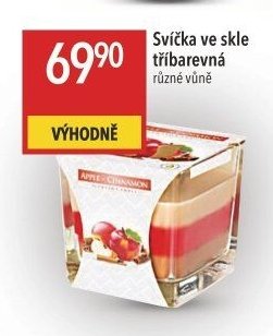 Svíčka ve skle tříbarevná