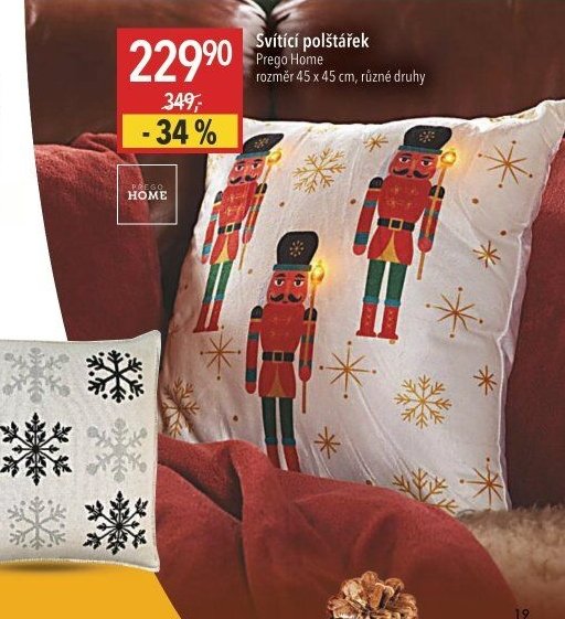 Svítící polštářek Prego Home