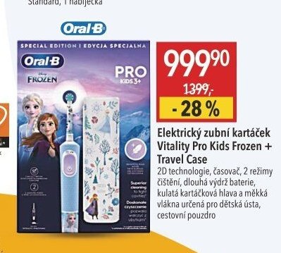 Elektrický zubní kartáček Oral-B Vitality Pro Kids Frozen + Travel Case