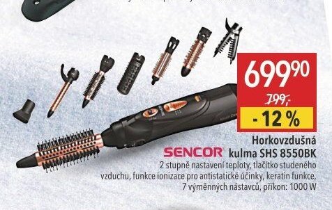 Horkovzdušná kulma Sencor SHS 8550BK