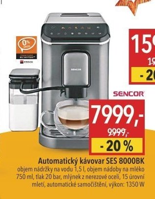 Automatický kávovar SENCOR SES 8000BK