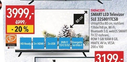 SENCOR SMART LED Televizor SLE 32S801TCSB