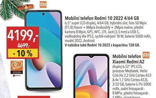 Mobilní telefon Redmi 10 2022 4/64 GB