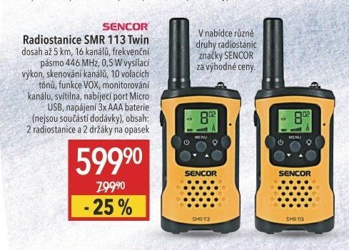 Radiostanice SENCOR SMR 113 Twin
