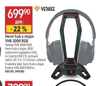 Herní hub a stojan YHB 3000 RGB