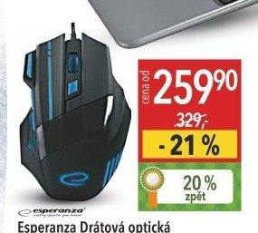 Esperanza Drátová optická herní myš 7D Wolf modrá
