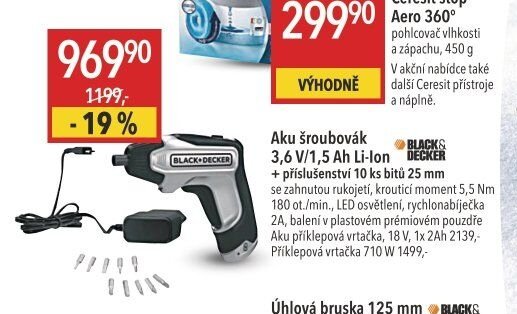 Aku šroubovák 3,6 V/1,5 Ah Li-lon