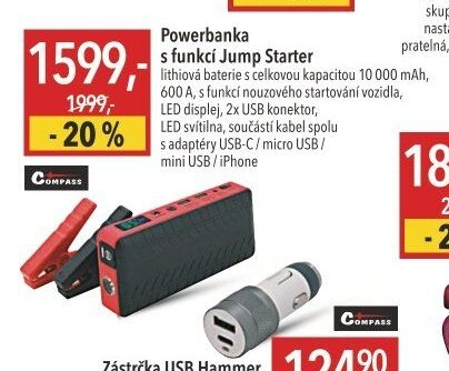 Powerbanka s funkcí Jump Starter