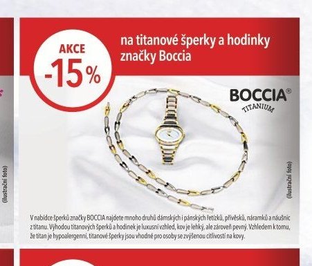 titanové šperky a hodinky značky Boccia