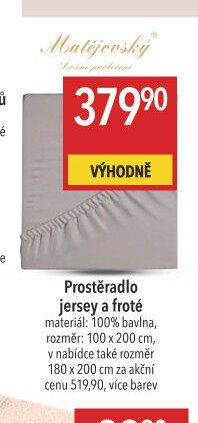 Prostěradlo jersey a froté