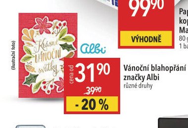 Vánoční blahopřání značky Albi