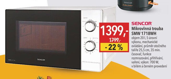 Mikrovlnná trouba SENCOR SMW 1718WH