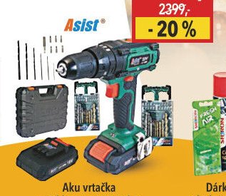 Aku vrtačka s příklepem 18 V Li-Ion Asist