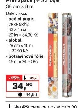 Primapack pečicí papír, 38 cm x 8 m