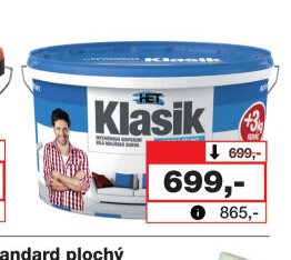 Het Klasik interiérová disperzní vysoce bílá barva, 15 + 3 kg