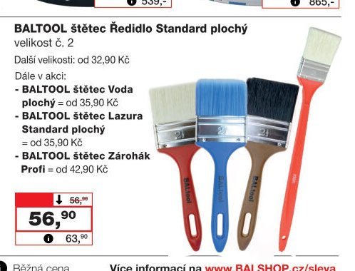 BALTOOL štětec Ředidlo Standard plochý velikost č. 2