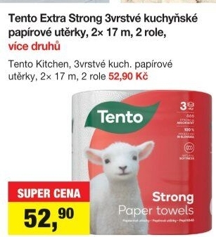 Utěrky kuchyňské 3vrstvé Extra Strong Tento
