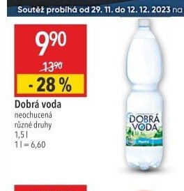 Dobrá voda neochucená různé druhy 1,5 l