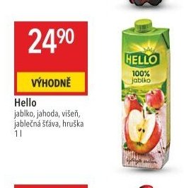 Hello jablko, jahoda, višeň, jablečná šťáva, hruška 1 l