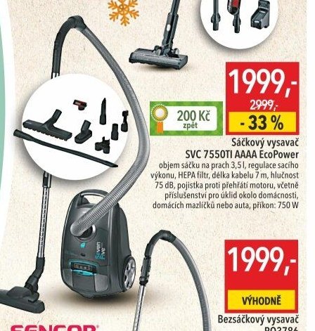 Sáčkový vysavač SVC 7550TI AAAA EcoPower