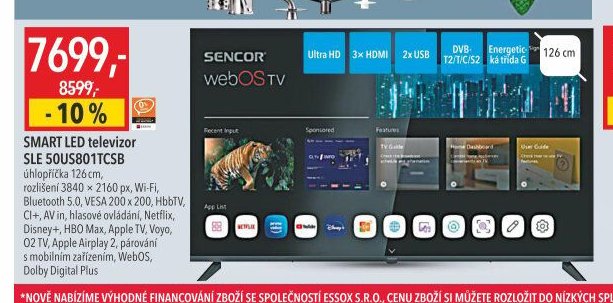 SMART LED televizor SLE 50US801TCSB