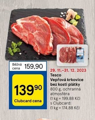 Tesco Vepřová krkovice bez kosti plátky