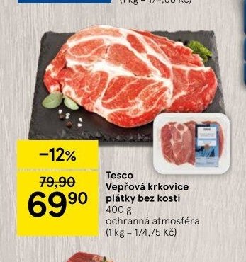 Tesco Vepřová krkovice plátky bez kosti